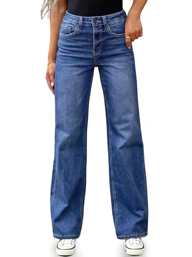 Women's High Waisted Straight Leg Jeans Stretchy Wide Leg Bootcut Denim Pants 2025 Trendy