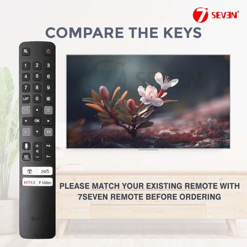 Image of 7SEVEN Compatible with Bluetooth Voice Command Google Assistant TCL TV Remote Control with ZEE5 Netflix and Prime Video Hot Keys Replacement of Original TCL Remote for LED Smart 4K Android TV RC901V