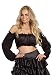 Dreamgirl Women's Sexy Ruched Ruffled Crop Top, Black, Small/Medium