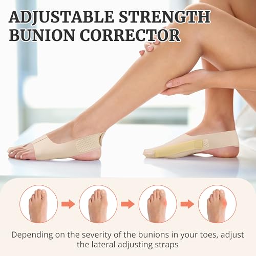 Image of Bunion Corrector for Women, Orthopedic Bunion Splint Socks, Big Toe Straightener for Relieving Hallux Valgus, Comfortable and Adjustable Day /Night Support, 1 pair of Medium
