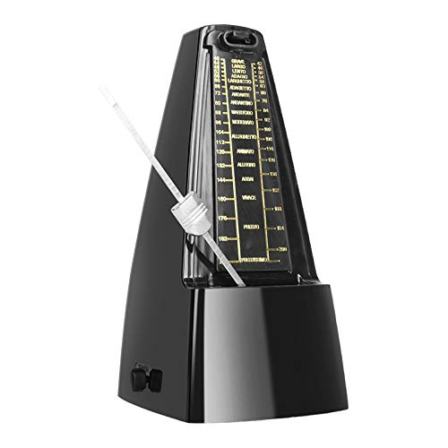 WIOR Metronome, Mechanical Metronome for Piano Guitar Violin Drum and Other Musical Instruments (Black)