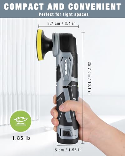 image for WORKPRO Cordless Mini Buffer Polisher, 12V Buffer Polisher for Car Det