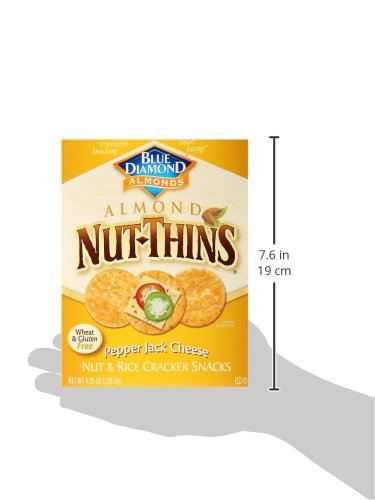 Image of Blue Diamond Almonds Nut Thins Cracker Crisps, Pepper Jack,4.25 Ounce (Pack of 4)