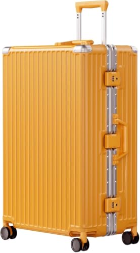 Image of AnyZip Luggage PC+ABS Aluminum Frame Zipperless Checked Luggage Hard Shell Suitcase with TSA Lock Double Spinner Wheels 28 Inch Orange