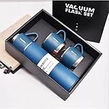 Kit garrafa térmica inox 500ml com 3 xícaras portátil ideal para ca