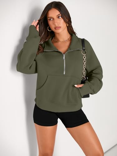 Image of AUTOMET Womens Sweatshirts Half Zip Cropped Pullover Fleece Quarter Zipper Hoodies 2026 Fall Fashion Outfits Clothes