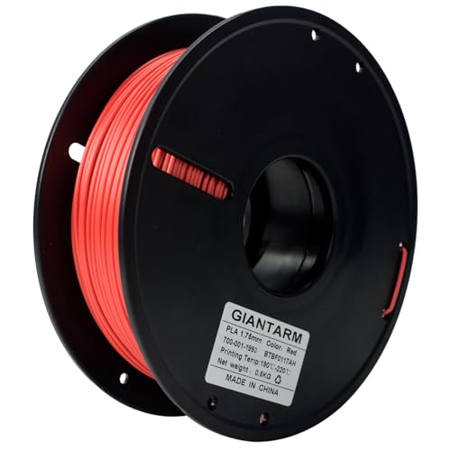 Image of GIANTARM 3D Printer Filament, 0.5kg Red PLA Filament, 1.75mm Dimension Accuracy + /- 0.03mm, 3D Printing Filament