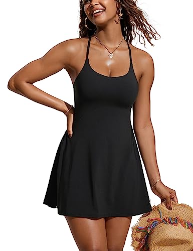 CRZ YOGA Womens One Piece Swimsuits Modest Swim Dress Tummy Control Adjustable Y-Back Straps Athletic Bathing Suit Swimwear2