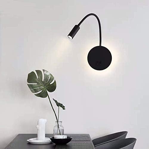 Budbuddy Budbuddy LED leeslampen zwart leeslicht met schakelaar moderne bedlamp indoor wandlamp draaibaar gang slaapkamer hotels bedlampje 11W photo 2