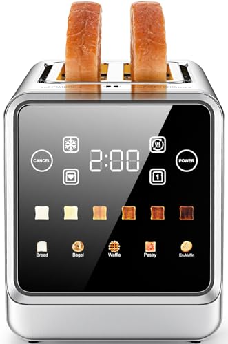 Touch Screen Toaster 2 Slice - Stainless Steel Smart Digital Toas...