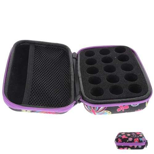 Bolsa de aceites esenciales BETOOKY para 15 botellas de 10ml en estuche de tela rígido para viaje