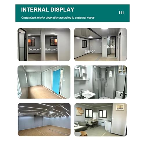 20ft/30ft/40ft Prefab Tiny Home to Live in for Adults Prefabricated Folding Expandable Container House Mobile Modular with 2 3 4 Bedroom Full Equipped Bathroom & Kitchen Villa Vacation Hotel Apartment - Image 5