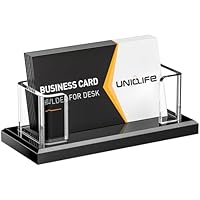 Uniclife Acryl Visitenkartenhalter 1 Slot horizontal 60 Karten Kapazität, klarer Namenskartenständer für Desktop im Büro Zuhause oder Ausstellungen, für Damen & Herren