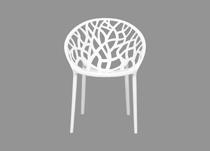 Image of activa Crystal Plastic Arm Chair | Stackable Indoor Outdoor Chair for Home, Balcony, Patio & Garden | Comfortable Designer Armrest Chair | Durable Plastic Seating Furniture (Milky White, Set of 4)