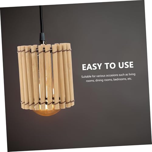 Image of jojofuny Bamboo Woven Lampshade 2.75X2.36X2.36In Small Vintage Hanging Lamp Shade for Pendant Light Home Decor Tea Room Ambiance