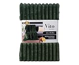 Gözze - Wohndecke Vito, Luxuriöse Fellimitat-Decke, Cord-Kuscheldecke mit weicher Rückseite, 150 x 200 cm - Salbei