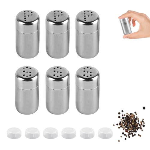 6 Stk Mini Salzstreuer für Unterwegs, 5ml Pfeffer Salzstreuer Klein...