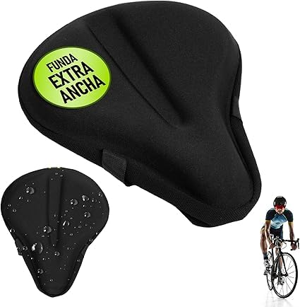 Nexara Protector Sillín Gel 33x23 cm para Bici Estática – Cubre Asiento Cómodo y Lavable para Entrenamientos Indoor, Spinning o Rehabilitación