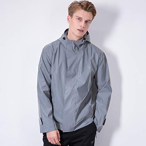 LZLRUN Mens Fully Reflective Jacket Outdoor Windbreaker Running Cycling Coat3