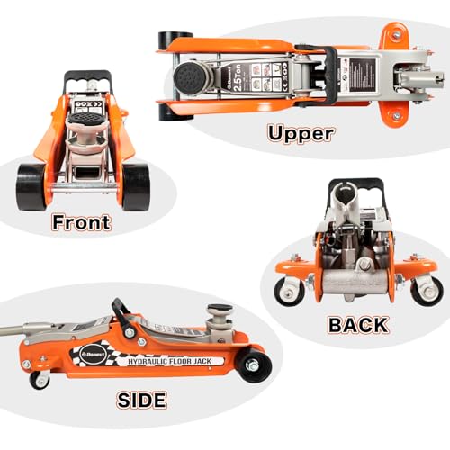 Image of Donext 2.5 Ton Low Profile Racing Floor Jack, Heavy Duty Steel Construction, Lifting Range 3.35 inch-14.17 inch