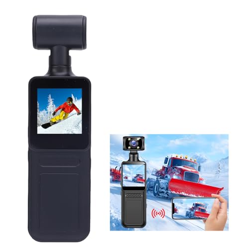 Phefop Caméra d'action WiFi 4K HD, Objectif Rotatif à 180°, Caméra de Sport Grand Angle 135° avec Lumière de Remplissage, écran de 1,3" pour Les Voyages en Plein Air et Le Cyclisme