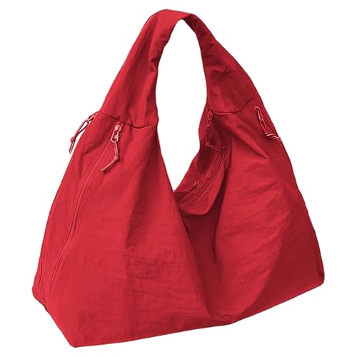 Image of Slouchy Tote Bag for Women Large Nylon Shoulder Bag with Multiple Pockets Crescent Bag Underarm Hobo Bag for Travel Gym