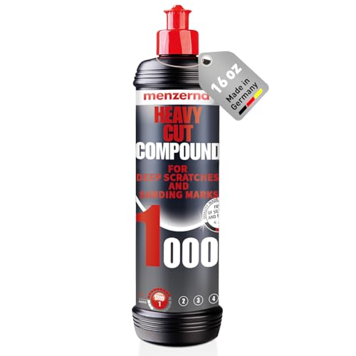 Image of menzerna Heavy Cut Compound 1000 Improved Formula I Abrasive Polishing Compound for Deep Scratches, Swirls I Buffing and Polishing Compound for Scratch Repair I Silicone Free I 16 fl oz.