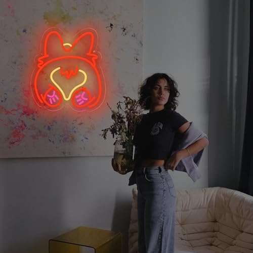 Image of Cute Corgi Neon Sign USB Powered for Wall Decor, Corgi Dog Neon Sign Dimmable LED Neon Light Sign for Bedroom Home Decor Birthday Gift for Corgi Lover