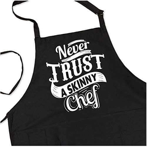 ApronMen, Skinny Chef Out Adjustable BBQ Apron for Men, Black, One Size