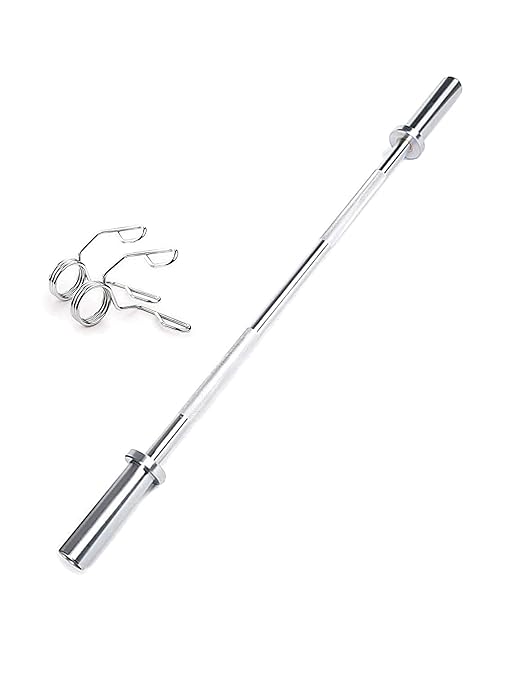 CORSO SPORTS & FITNESS Olympic Barbell Rod,3ft. 4ft. 5ft. 6ft. 7ft. barbell rod, 28 mm Olympic rod for powerlifting, Olympic bar for weight lifting, with spring or clamps locks (3 FEET.)