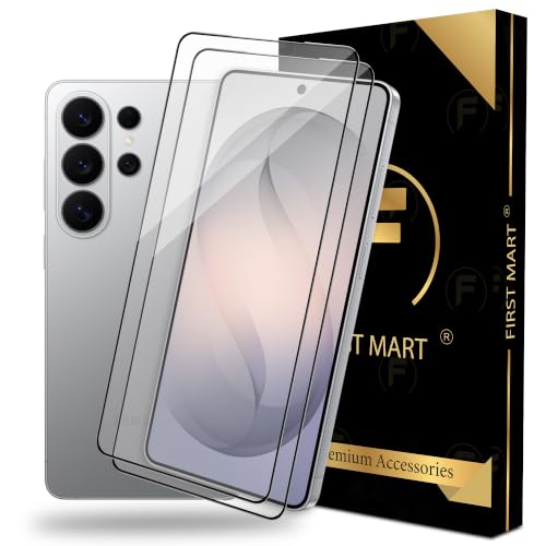 Image of FIRST MART Tempered Glass Screen Protector for Samsung Galaxy S26 Ultra - Full-Glue Screen Guard, 3D Edge to Edge, HD Clear, Bubble-Free, Case-Friendly, Black, Pack of 2