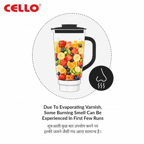 Image of CELLO Mixer Grinder Juicer Jar 1 Litre Transparent Polycarbonate Jar | Unbreakable, Durable & Lightweight | Universal Fit Mixer Grinder Replacement Jar for Blending & Juicing