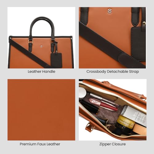 Image of HORRA Women's 13 Inch Laptop Bag With Padded Compartment | Faux Leather Laptop Handbag for Office | For College | For work Stylish Ladies Laptop Handbag