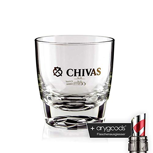 Chivas Regal Whisky cristal vasos tumbler Oro Diamante Gastro Bar Decoración + anygoods Botella vertedor