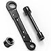 TOOVEM Angle Stop Wrench Set, Double Head Pipe Wrench Angle Stop Removal Tool Angle On Wrench Set for Plumbing Installing, Plumbing Tools, Random Color-Black/Silver Black