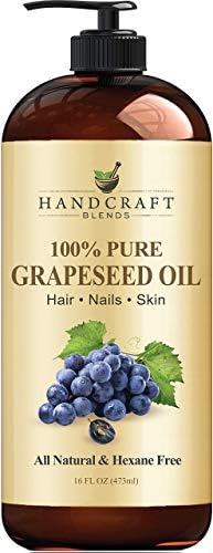 Handcraft Grapeseed Oil - 100% Pure and Natural - Premium Therapeutic Grade Carrier Oil for Aromatherapy, Massage, Moisturizing Skin and Hair - 473 ml
