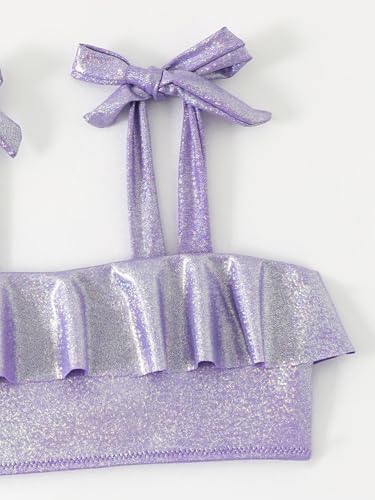 Girls Two Piece Bathing Suits Bikini Swimsuits Set Summer Ruffle Swimwear for 7-14 Years4