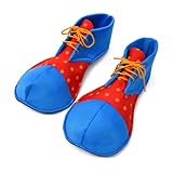liyang Clown Shoes Adult Men Women Funny Costume Accessories Round Head Shoes Prom Props Halloween(Blue)