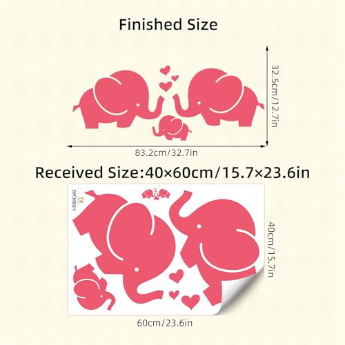 Vinilo Decorativo Infantil Elefante Rosa para Pared miniatura 2