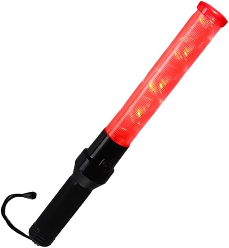 Telituny Bastón de control de tráfico, Luz LED de señal de tráfico Linterna de bastón de control de semáforo Varita de control de tráfico Imán para emergencia para acampar al aire libre