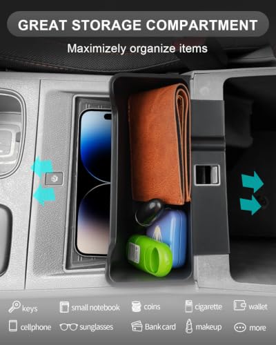 Image of CDEFG for 2026 Nissan Frontier Center Console Armrest Hanging Organizer | for 2022-2025 2026 Nissan Frontier (S /SV /Pro-X /Pro-4X /SL) Accessories Middle Console Armrest Hanging Storage Box