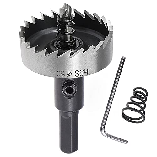 SagaSave 60mm Heavy Duty HSS Drill Bit Metal Hole Saw, Long Life Hole Cutter Opener with Allen Key for Metal, Wood, Stainless Steel, Copper, Aluminum