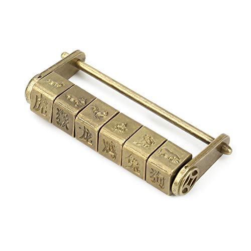 Image of Pad Locks With Code, Classical Chinese Bronze Escape Room Props Locker Combination Lock Padlock Combination Zinc for Decoration