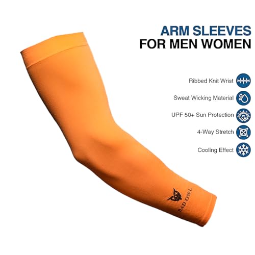 Image of BADOWL Powerflex Gym Sleeves - Unisex Compression Workout Arm Sleeves for Running, Cycling, Gym & Outdoor Sports - UV Protection, Breathable, Stretchable