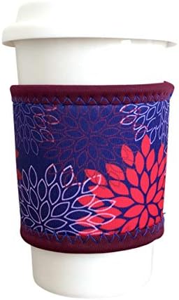 KoverzNeoprene Coffee Sleeve, Cup Grip, Drink Holder, Pint Sleeve - Midnight Mums