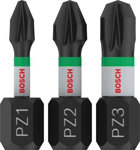 Bosch 3x PRO Pozidriv Impact Bit (100 x 50 mm, Professional Zubehör Schraubendreher, Schraubendreher)