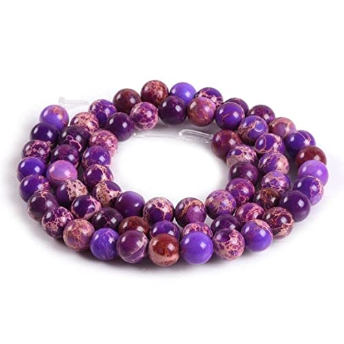 Jaspe sédiment marin violet 6mm LKBEADS perles rondes en pierre naturelle 16''