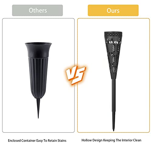 2 Pack Plastic Cemetery Vases Headstone Gravestone Flower Holder Memorial Tombstone Decorations Cemetery Floral Containers Outdoor Memorial With Drain Holes(Does Not Include Flowers) (Size : A) #TOP3