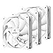 upHere 4-PIN 120mm Gehäuselüfter PC extrem Leise 3 Pack Weiß,NT12044-3