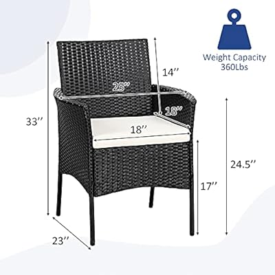 Patio Chairs Set of 2, All Weather Rattan Wicker Dining Chairs with Soft Removable Cushions, Armrest, Outdoor Dining Chairs for Garden, Pool, Backyard, Lawn, Porch, Black 41HlkqoKqTS. SS400